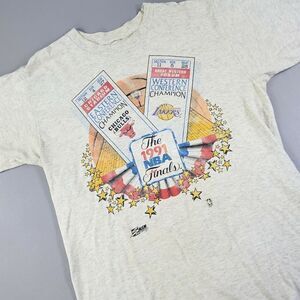 Vintage 1991 NBA Finals Shirt Mens XL Bulls Lakers Single Stitch Tee Made in USA